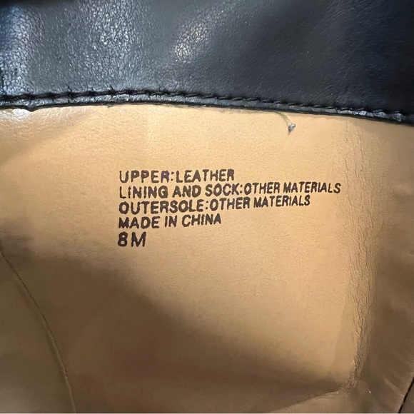 BANANA REPUBLIC Black Leather High Heel Knee High Boots Gold Zipper Sz 8M $300, - Picture 12 of 16